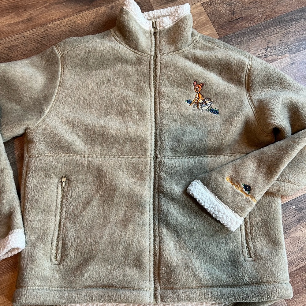 Walt Disney World Vintage Bambi Fleece Zip Sweater- Small - Picture 2 of 8
